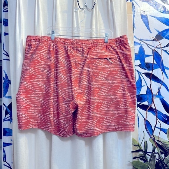 NWOT Men’s L.L. Bean 100% Polyester Burnt Orange and White Swim Trunks Size XXL - Picture 5 of 7